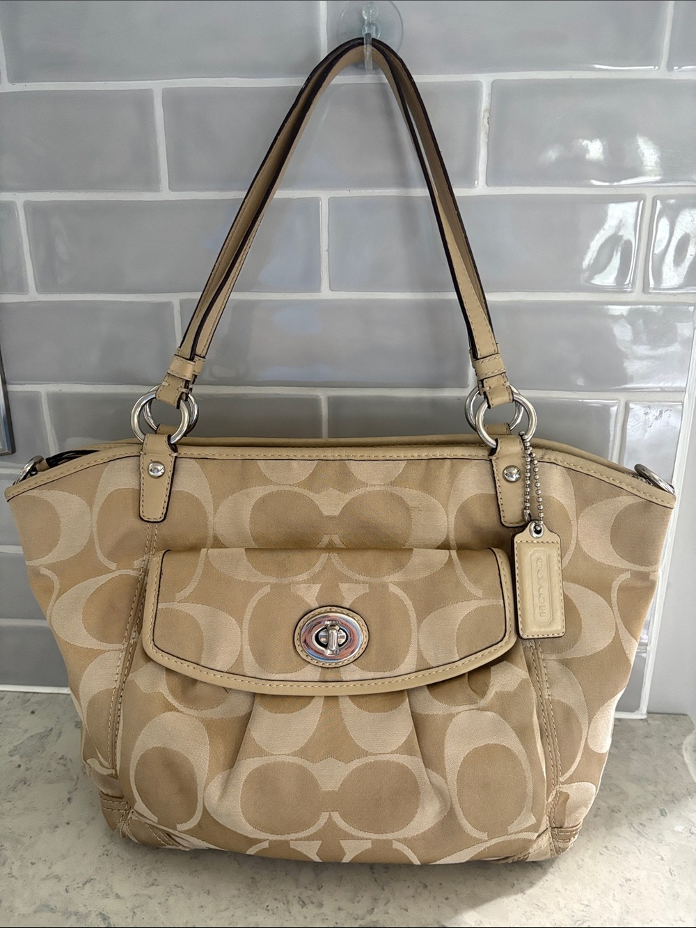Coach Y2K SIGNATURE LEAH Tote Purse bag F13139